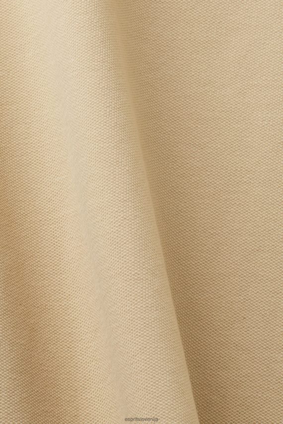 polos sl Esprit moški bombažna mrežasta polo majica bledo kaki 6X446568