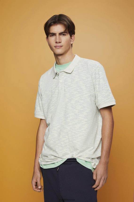 polos sl Esprit moški melanž polo majica s finimi črtami citrusno zelena 6X446703