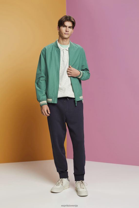 polos sl Esprit moški melanž polo majica s finimi črtami citrusno zelena 6X446703