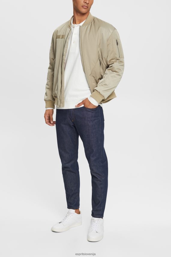 polos sl Esprit moški pike polo majica z dolgimi rokavi umazano bela 6X446951