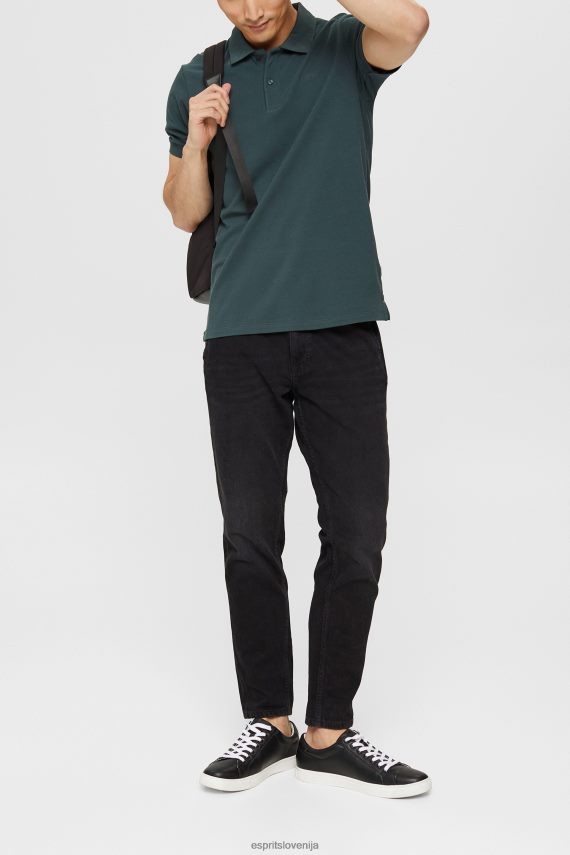 polos sl Esprit moški pique polo majica iz bombaža modra modra 6X446927