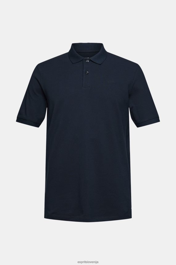 polos sl Esprit moški pique polo majica iz bombaža mornarica 6X446925