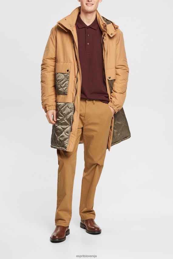 polos sl Esprit moški polo majica z dolgimi rokavi bordojsko rdeča 6X446821