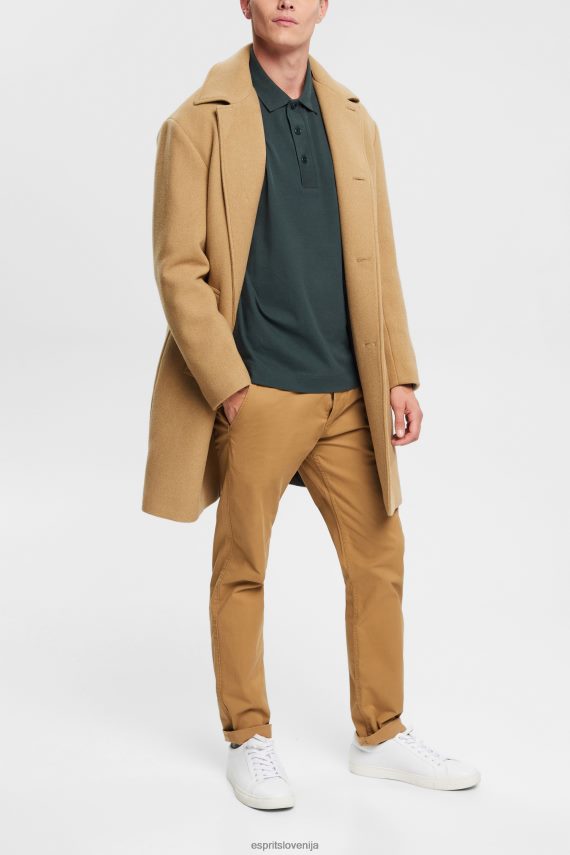 polos sl Esprit moški polo majica z dolgimi rokavi temno modro zelena 6X446820