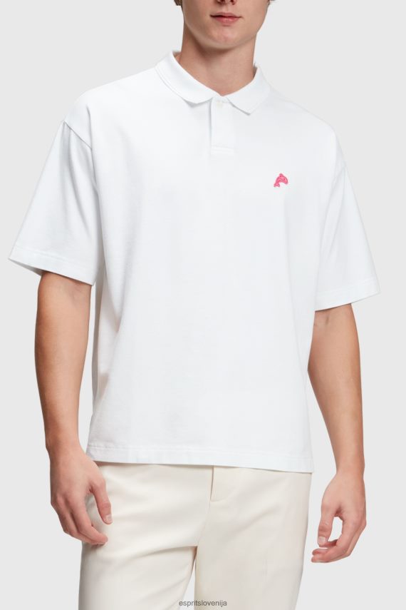 polos sl Esprit moški teniški klub delfin sproščeno polo bela 6X446877