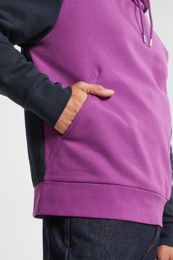 puloverji in puloverji s kapuco sl Esprit moški dvobarvni pulover s kapuco vijolična 6X446938