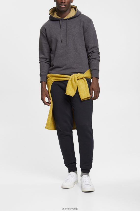 puloverji in puloverji s kapuco sl Esprit moški pulover s kapuco temno siva 6X446887