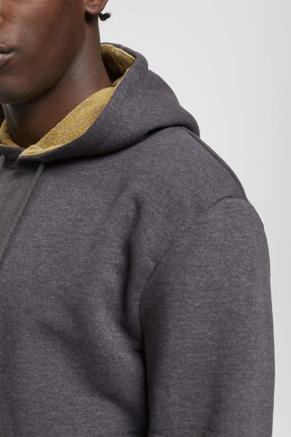 puloverji in puloverji s kapuco sl Esprit moški pulover s kapuco temno siva 6X446887