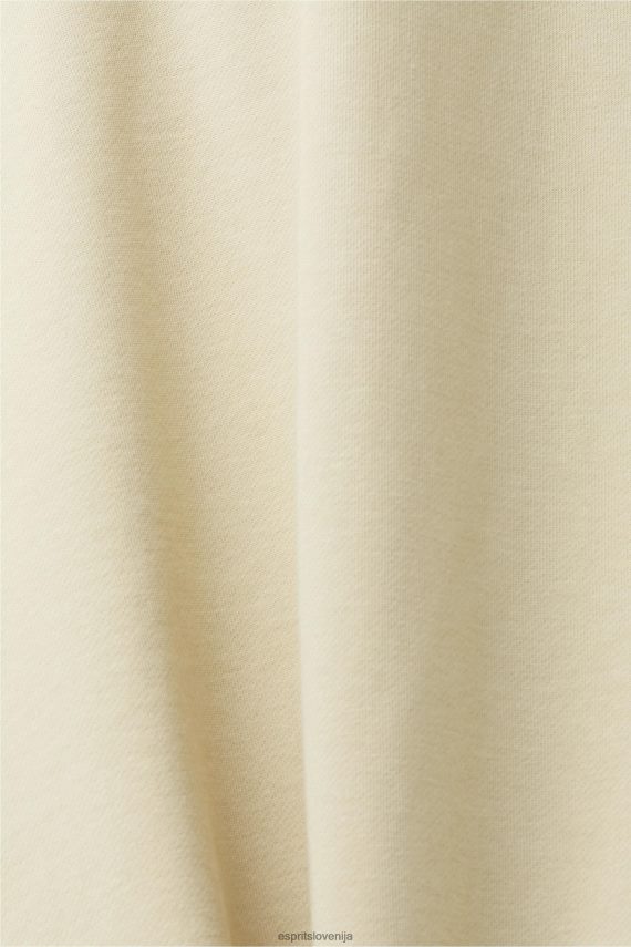 puloverji in puloverji s kapuco sl Esprit moški pulover s kapuco z logotipom na prsih bež 6X446639