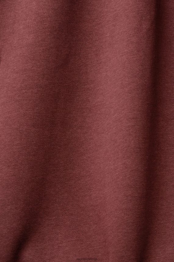 puloverji in puloverji s kapuco sl Esprit moški pulover s kapuco z majhnim potiskom logotipa bordojsko rdeča 6X446828