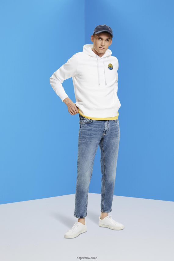 puloverji in puloverji s kapuco sl Esprit moški pulover s potiskom logotipa bela 6X446648