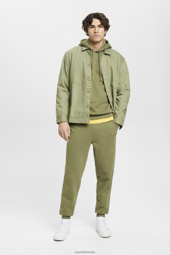 puloverji in puloverji s kapuco sl Esprit moški pulover s potiskom logotipa olivno 6X446649