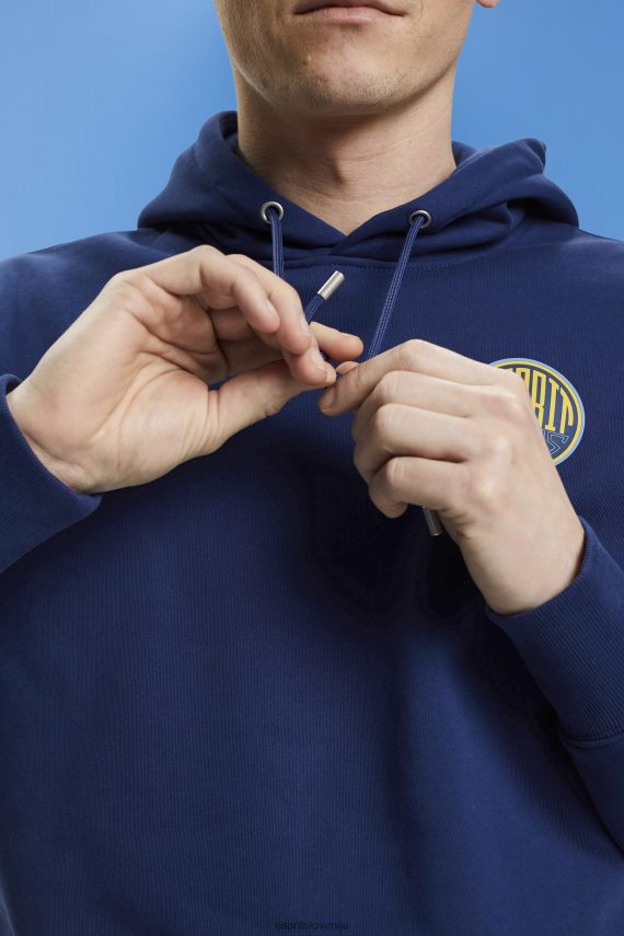 puloverji in puloverji s kapuco sl Esprit moški pulover s potiskom logotipa črnilo 6X446650