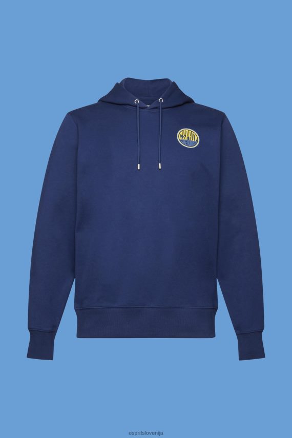 puloverji in puloverji s kapuco sl Esprit moški pulover s potiskom logotipa črnilo 6X446650