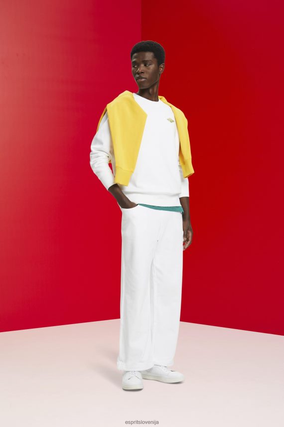 puloverji in puloverji s kapuco sl Esprit moški pulover z logotipom na hrbtu bela 6X446644