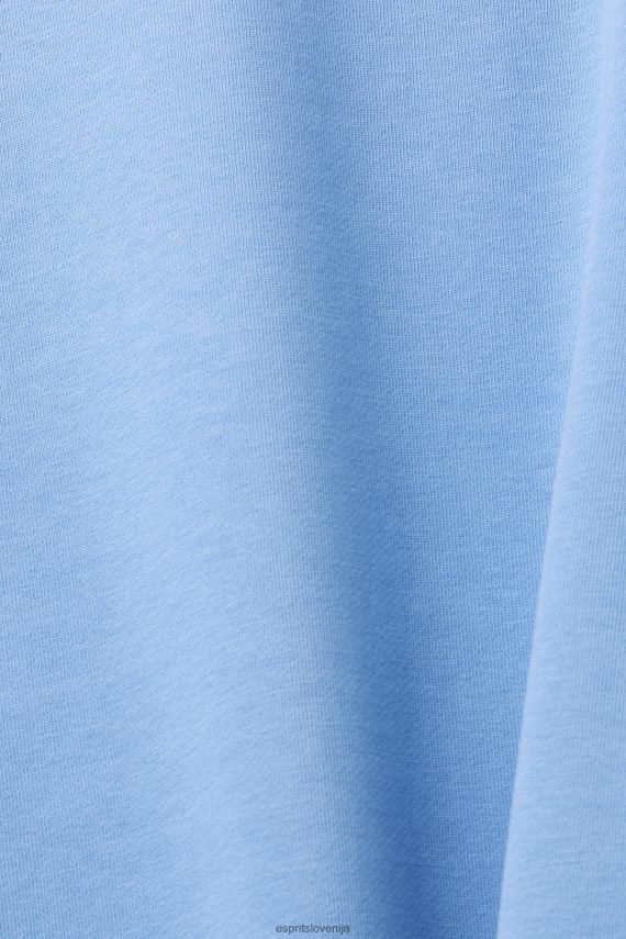 puloverji in puloverji s kapuco sl Esprit moški pulover z logotipom na hrbtu svetlo modra sivka 6X446647