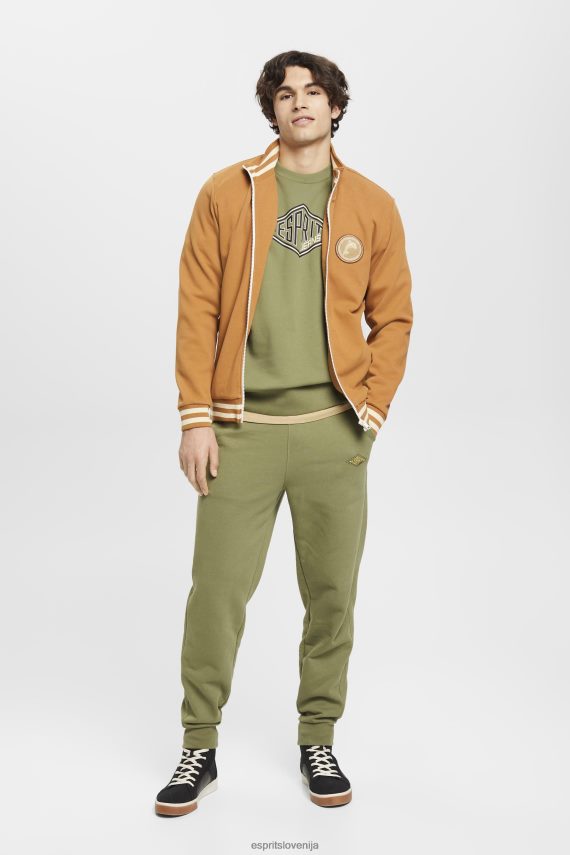 puloverji in puloverji s kapuco sl Esprit moški pulover z logotipom olivno 6X446656