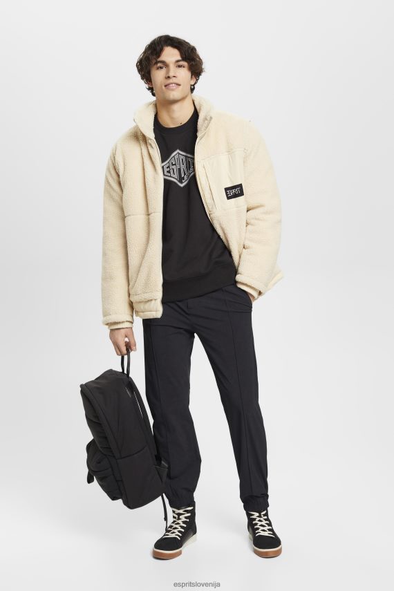 puloverji in puloverji s kapuco sl Esprit moški pulover z logotipom Črna 6X446653