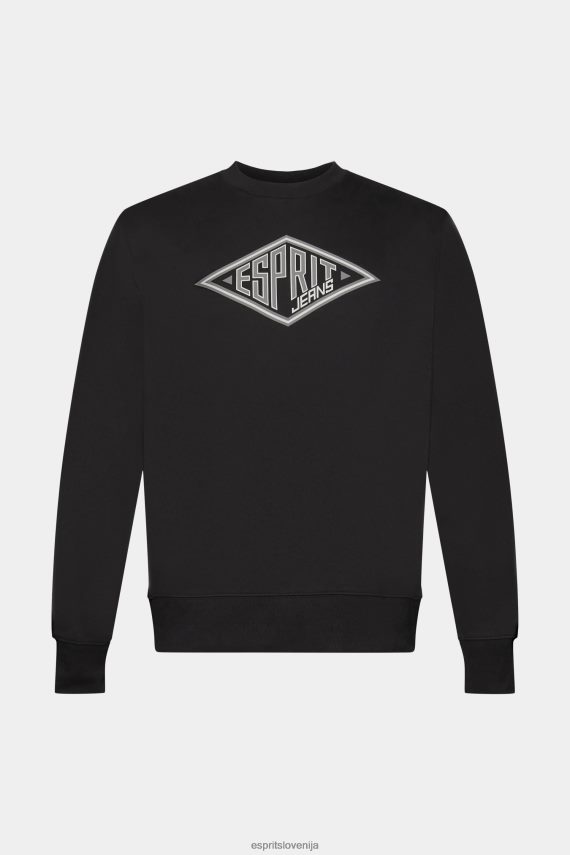 puloverji in puloverji s kapuco sl Esprit moški pulover z logotipom Črna 6X446653