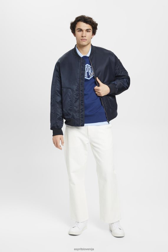 puloverji in puloverji s kapuco sl Esprit moški pulover z logotipom črnilo 6X446657