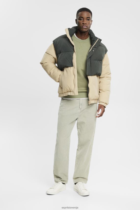 puloverji in puloverji s kapuco sl Esprit moški recikliran: enobarvni pulover svetlo kaki 6X446748