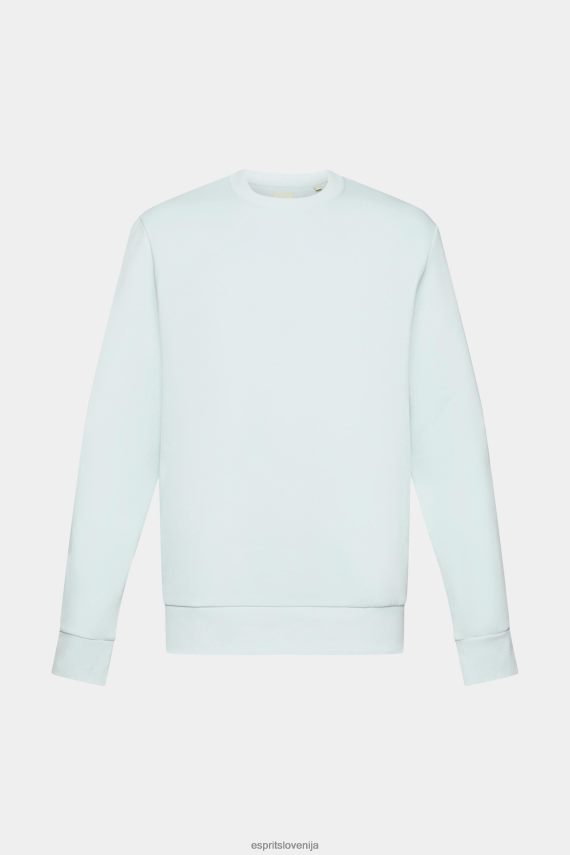 puloverji in puloverji s kapuco sl Esprit moški recikliran: enobarvni pulover svetlo vodno zelena 6X446749