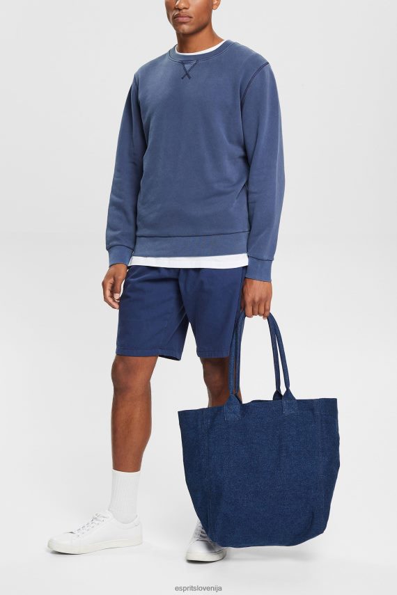 puloverji in puloverji s kapuco sl Esprit moški trajnosten pulover z okroglim izrezom mornarica 6X446936