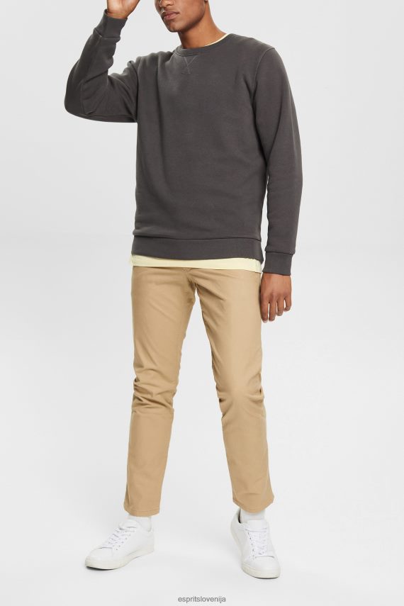 puloverji in puloverji s kapuco sl Esprit moški trajnosten pulover z okroglim izrezom Črna 6X446935