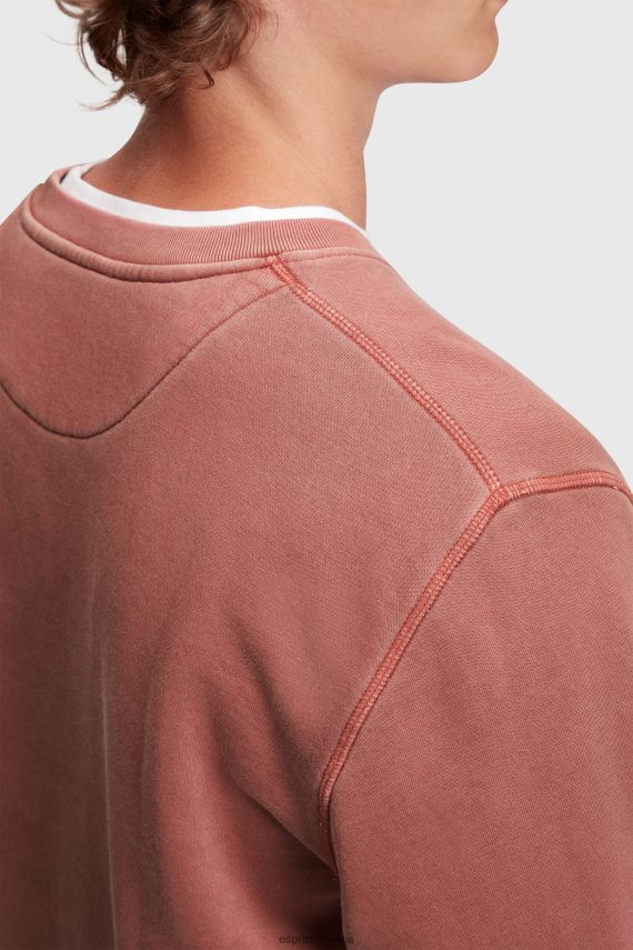 puloverji in puloverji s kapuco sl Esprit moški trajnosten pulover z okroglim izrezom terakota 6X446937