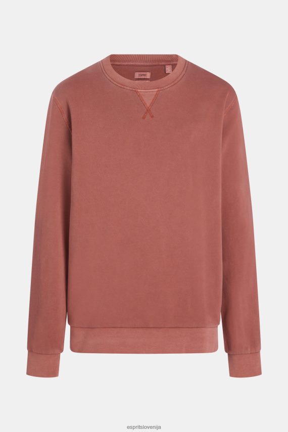 puloverji in puloverji s kapuco sl Esprit moški trajnosten pulover z okroglim izrezom terakota 6X446937