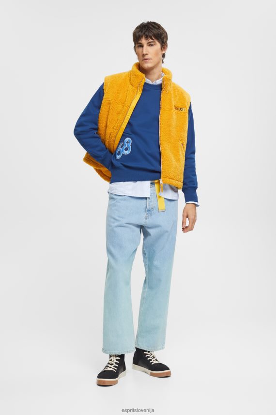 puloverji in puloverji s kapuco sl Esprit moški univerzitetni pulover s našitki črnilo 6X446809