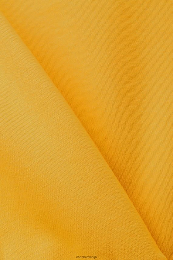 puloverji in puloverji s kapuco sl Esprit moški univerzitetni pulover s našitki rumena 6X446810