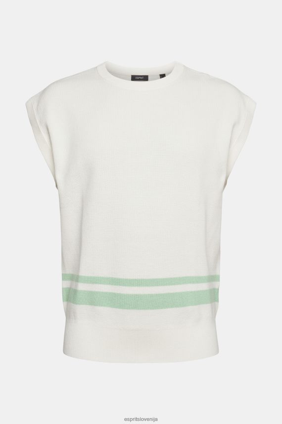 puloverji sl Esprit moški brezrokavnik z dvema črtama umazano bela 6X446841