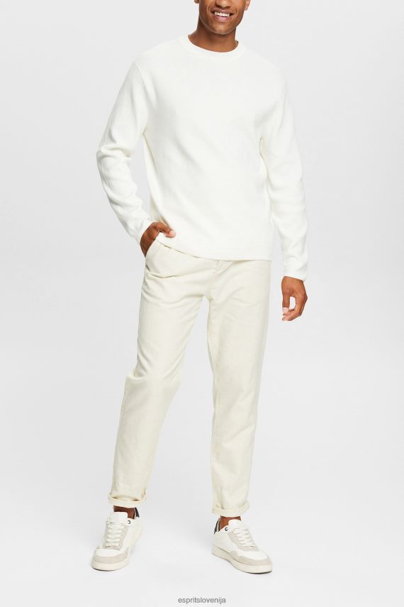 puloverji sl Esprit moški pleten skakalec umazano bela 6X446839