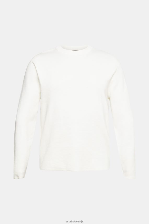 puloverji sl Esprit moški pleten skakalec umazano bela 6X446839