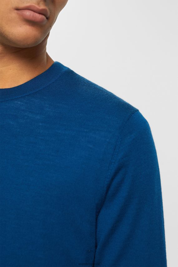puloverji sl Esprit moški pleten volnen pulover petrol modra 6X446905