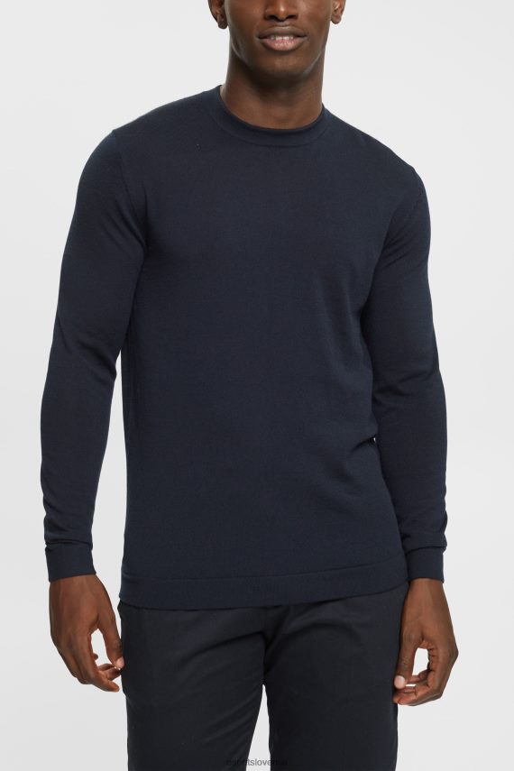 puloverji sl Esprit moški pleten volnen pulover Črna 6X446903