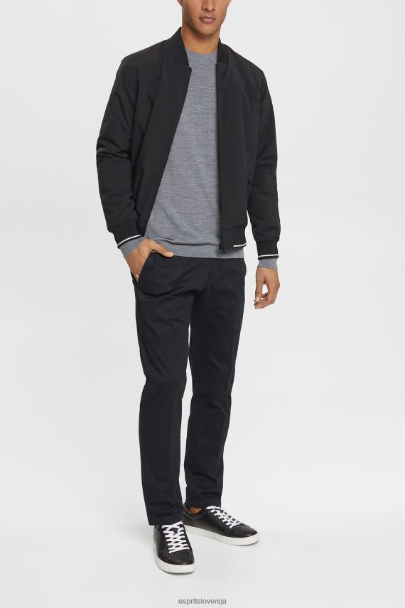 puloverji sl Esprit moški pleten volnen pulover siva 6X446907