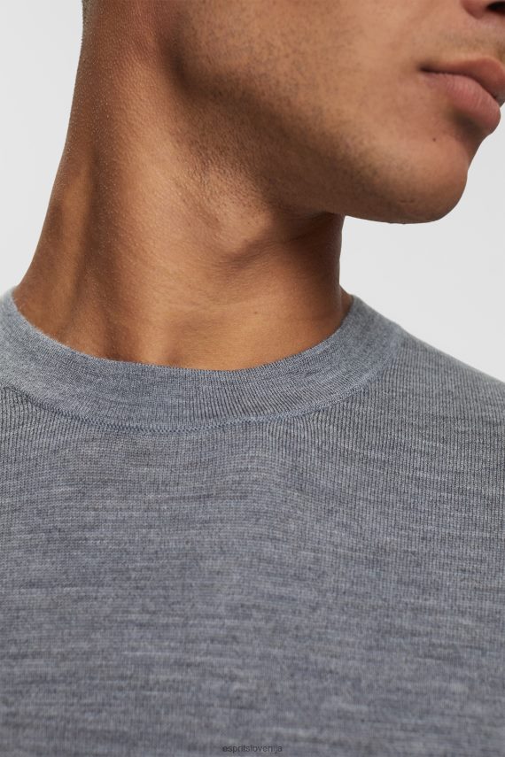 puloverji sl Esprit moški pleten volnen pulover siva 6X446907