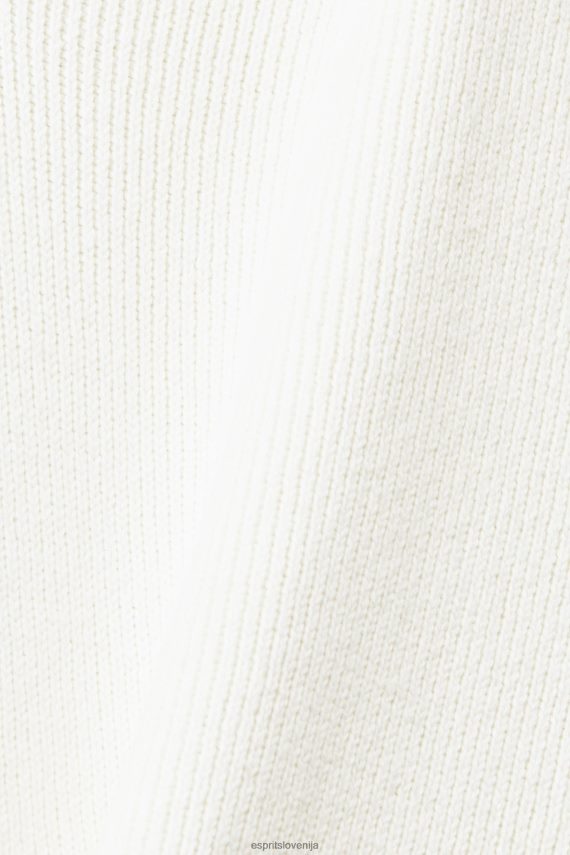 puloverji sl Esprit moški pulover iz trajnostnega bombaža z v-izrezom umazano bela 6X446725