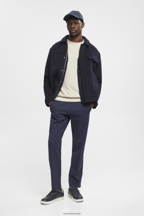 puloverji sl Esprit moški teksturiran pulover z okroglim izrezom svetlo taupe 6X446718