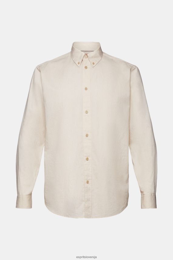 srajce sl Esprit moški bombažna poplin majica pesek 6X446574