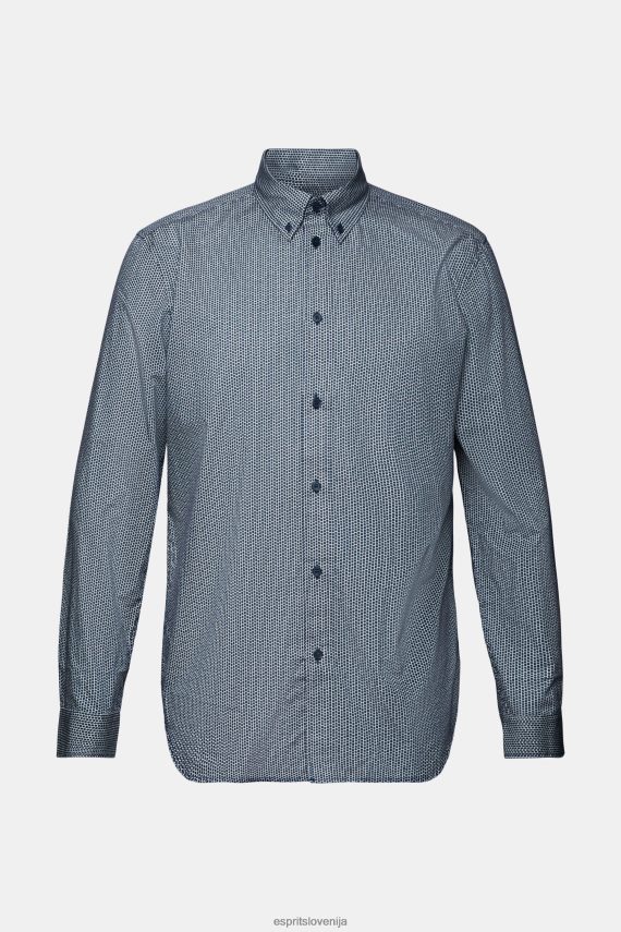 srajce sl Esprit moški bombažna poplin majica sivo modra 6X446576