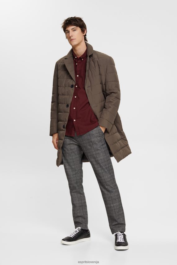 srajce sl Esprit moški bombažna srajca na gumbe bordojsko rdeča 6X446814