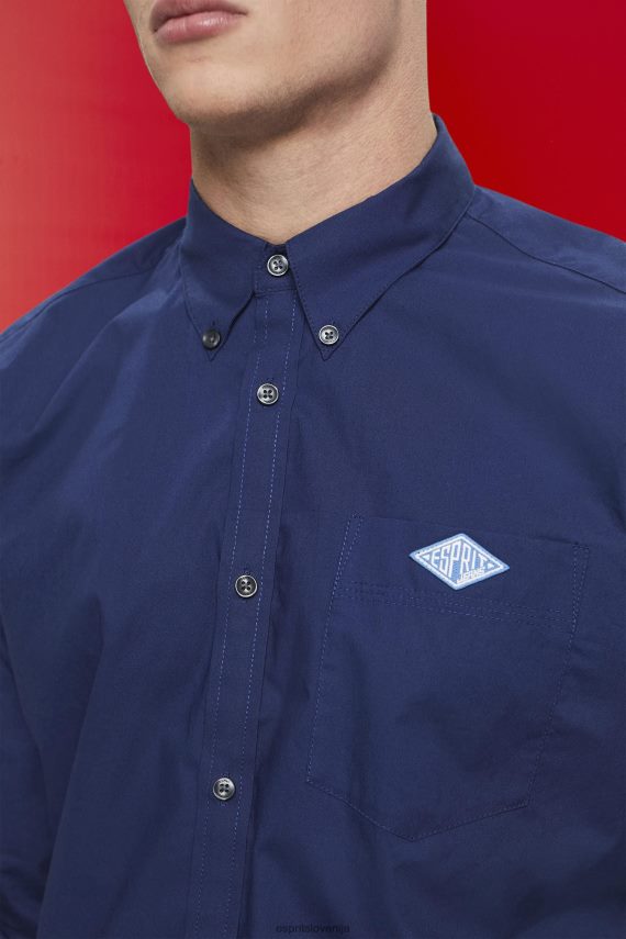 srajce sl Esprit moški bombažna srajca z gumbi mornarica 6X446660