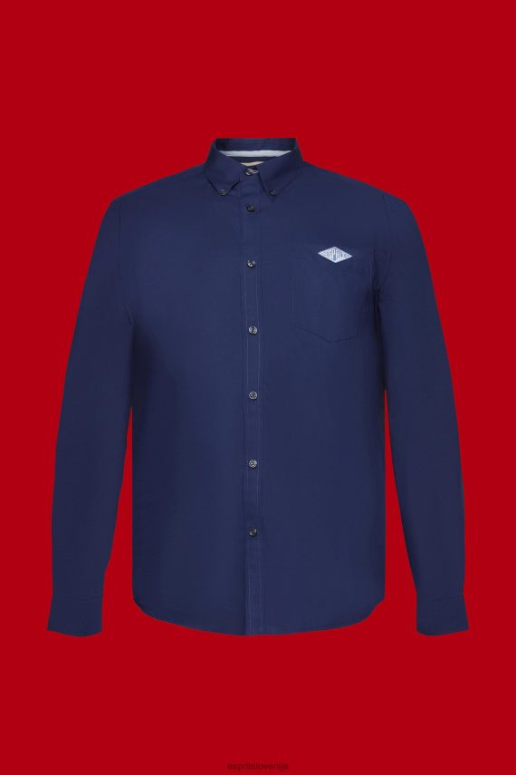srajce sl Esprit moški bombažna srajca z gumbi mornarica 6X446660