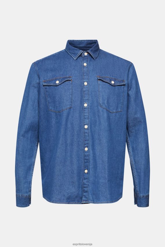 srajce sl Esprit moški denim srajca modro srednje pranje 6X446833