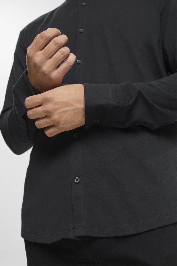srajce sl Esprit moški jersey z dolgimi rokavi, 100% bombaž Črna 6X446679