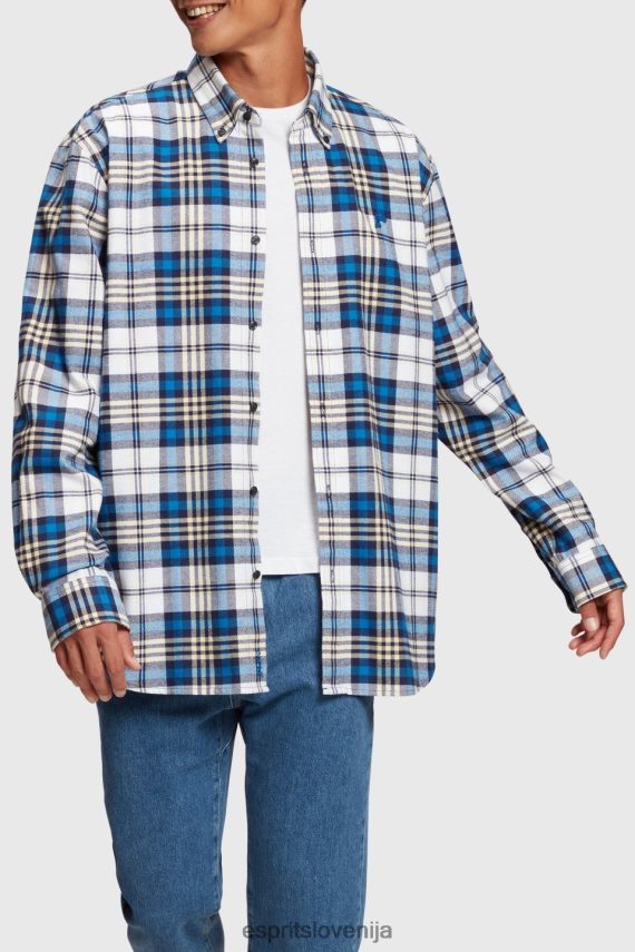 srajce sl Esprit moški karirasta flanelasta srajca modra 6X446793