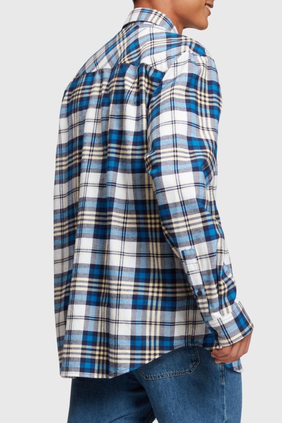 srajce sl Esprit moški karirasta flanelasta srajca modra 6X446793